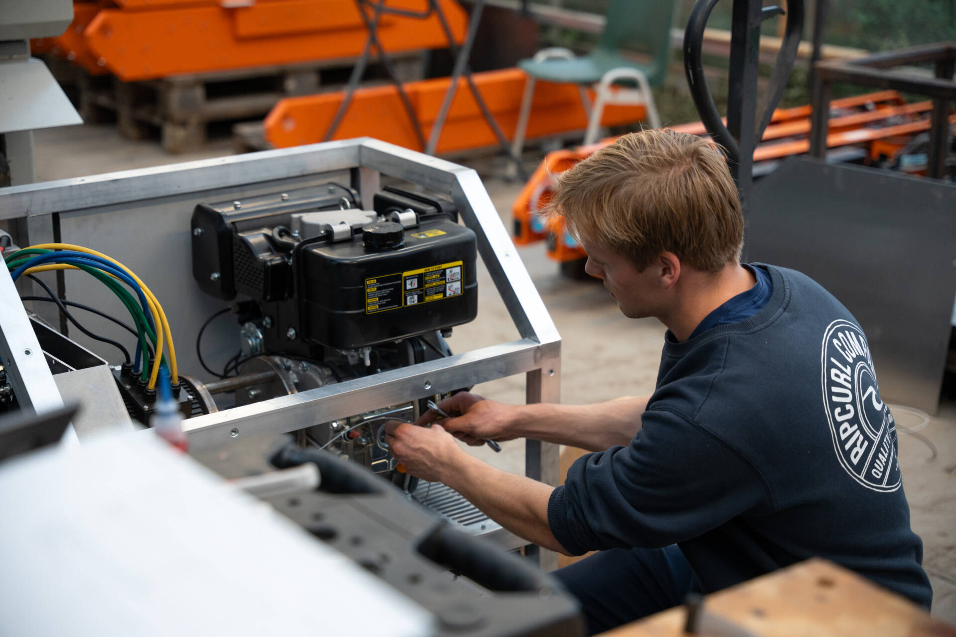 Engineer working on Robot One Range Extender