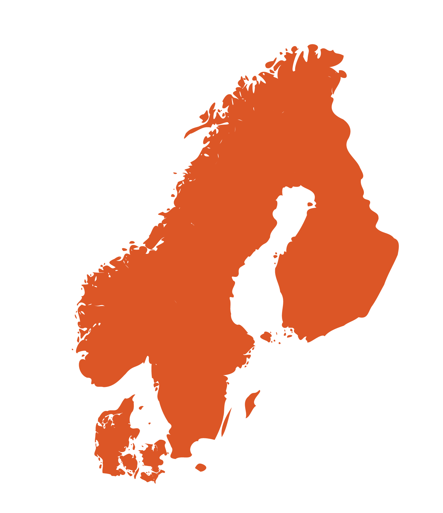 Scandinavia map in orange