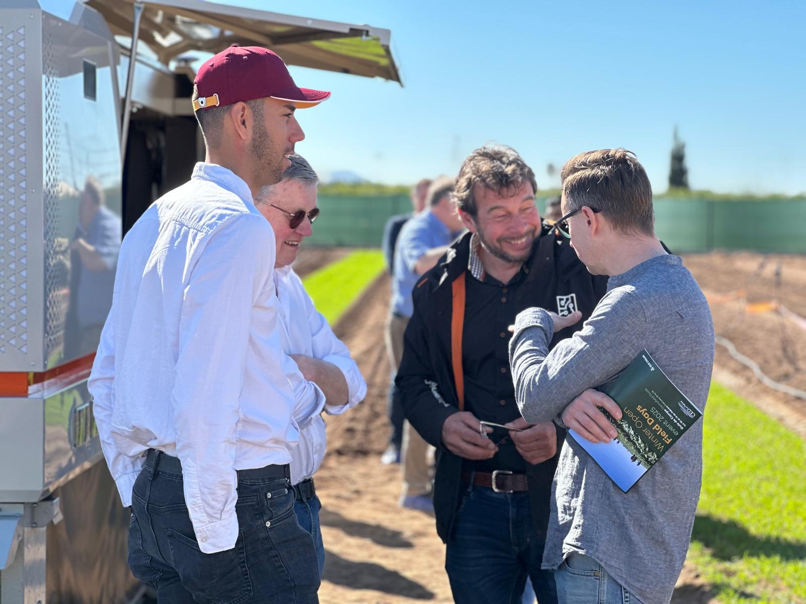 Arend Koekkoek talking with growers at Rijk Zwaan's Winter open field days in La Palma Spain